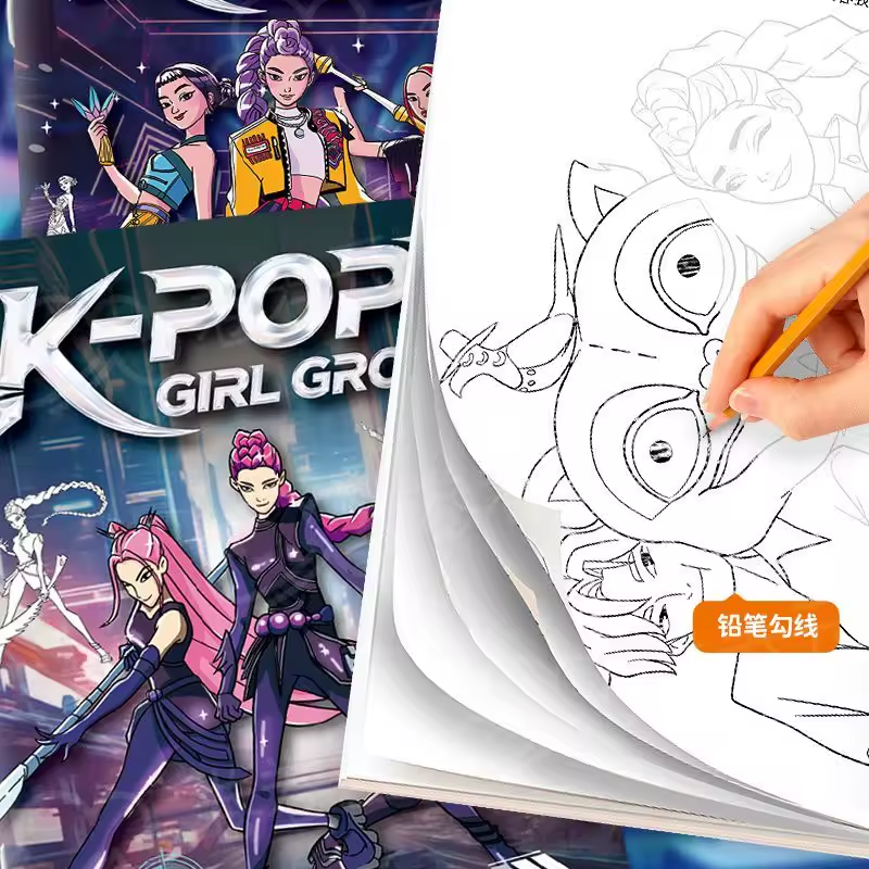 Libro para Colorear Guerreras K-Pop™ – Edición Anime Kids
