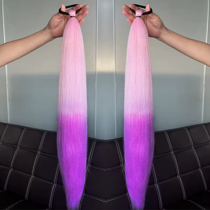 Extensiones de Cabello Sintético Trenzado – 2 Piezas con Lazo Elástico